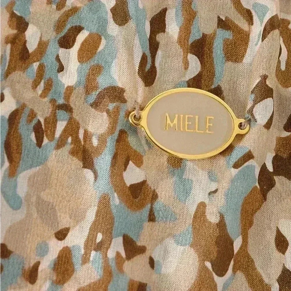 CARLOS MIELE Beige Yellow Gold Leopard Print Ruffle Detail Mini Dress Size XS - Picture 7 of 12